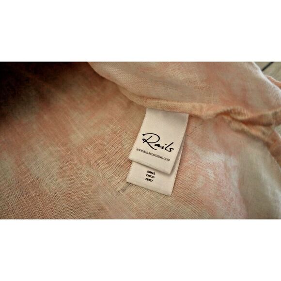 Rails 200-401-1965 Women's Sz S Peach Pink Tie Dye Whitney Button-Up Shirt - Picture 6 of 7